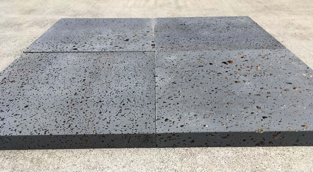 Puka Lava Grey Straight Edge Basalt  brushed Paver - Rocks in Stock