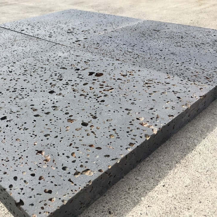 Puka Lava Grey Straight Edge Basalt brushed Paver - Rocks in Stock