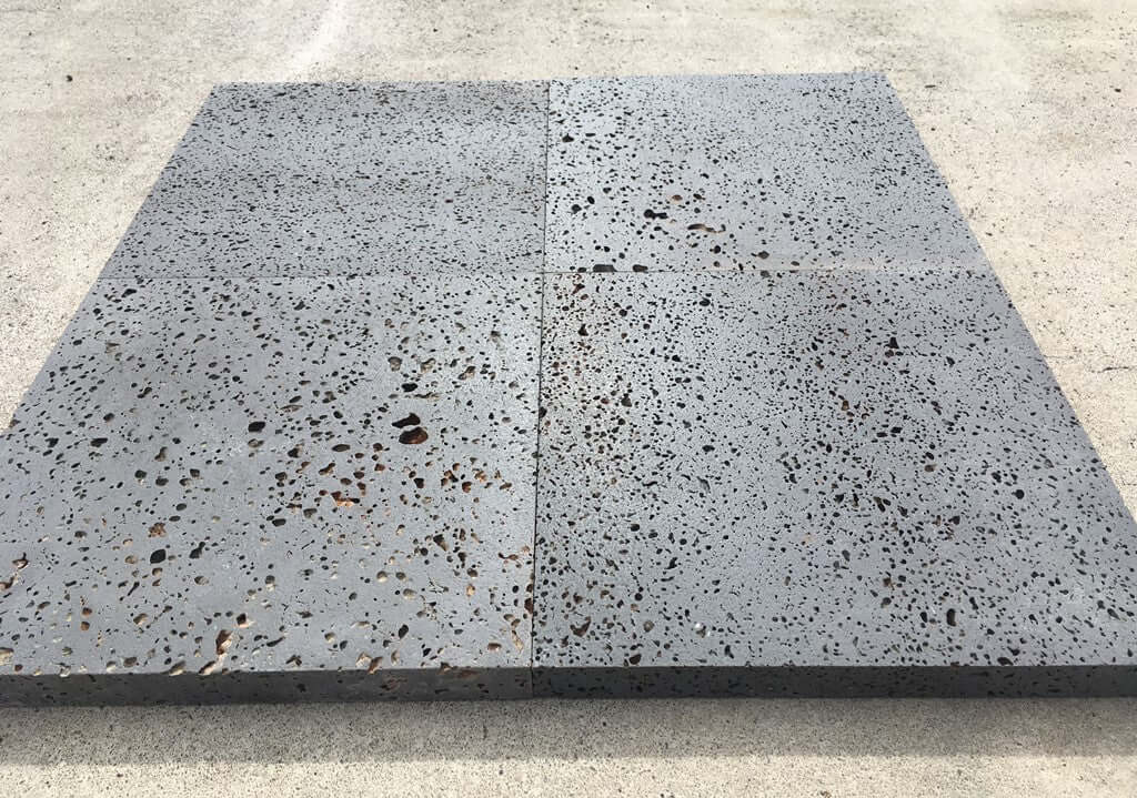 Puka Lava Grey Straight Edge Basalt brushed Paver - Rocks in Stock