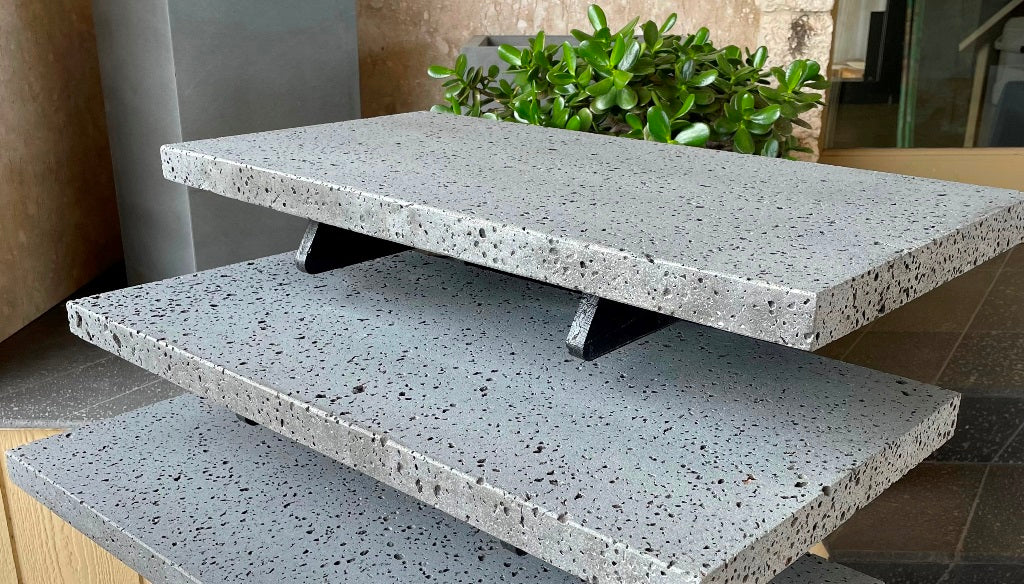 Puka Lava Grey Basalt brushed pool coping - Rocks in Stock