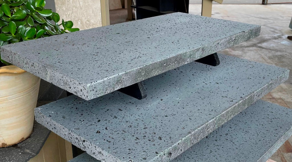 Puka Lava Grey Basalt brushed pool coping - Rocks in Stock