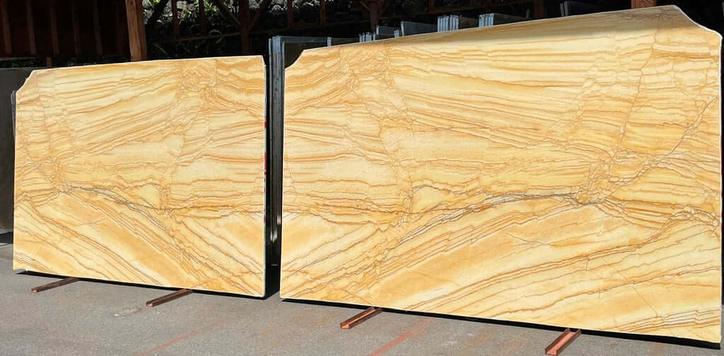 Golden Macaubas Quartzite polished 2cm thick slab - Rocks in Stock