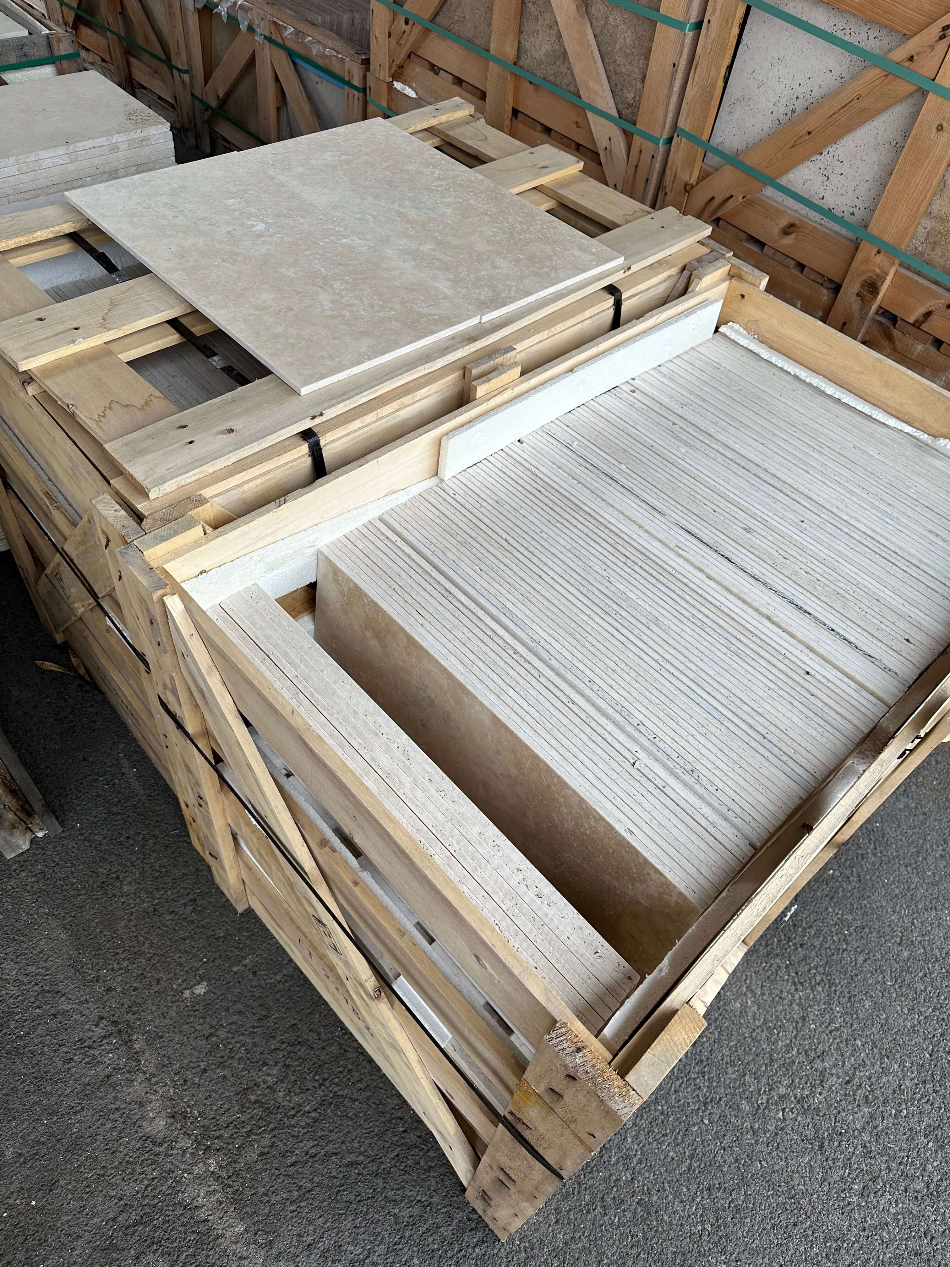 Lilac Light Travertine honed filled 24x12 Tile - Rocks in Stock
