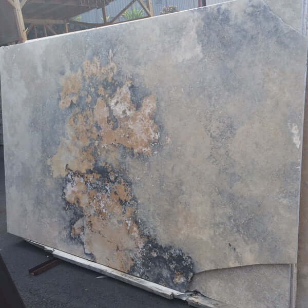 Paniolo Travertino honed filled 2cm thick slab - Rocks in Stock