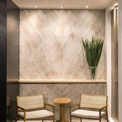 Perla Venata Quartzite polished 2cm thick slab - Rocks in Stock