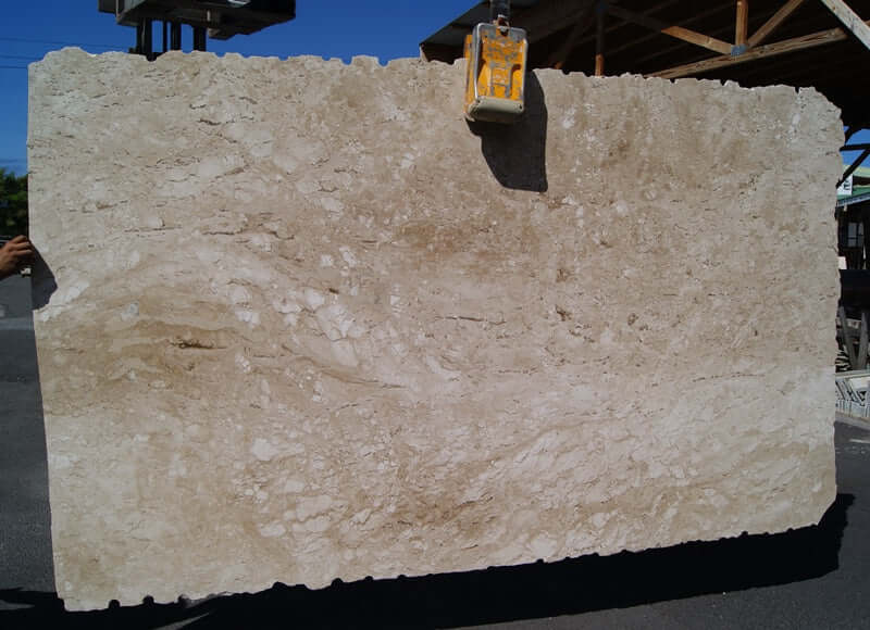 Pine Tree Travertine polished 2cm thick slab - Rocks in Stock