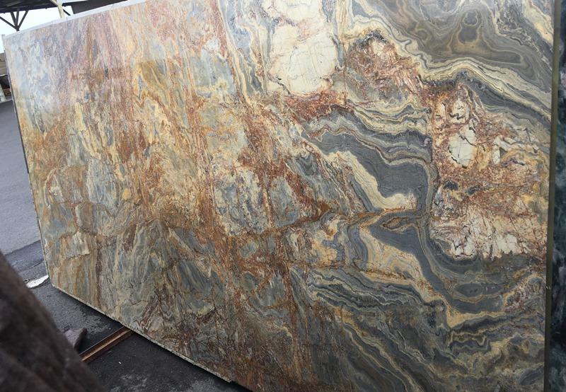 Desert Bamboo Quartzite polished 2cm thick slab - Rocks in Stock