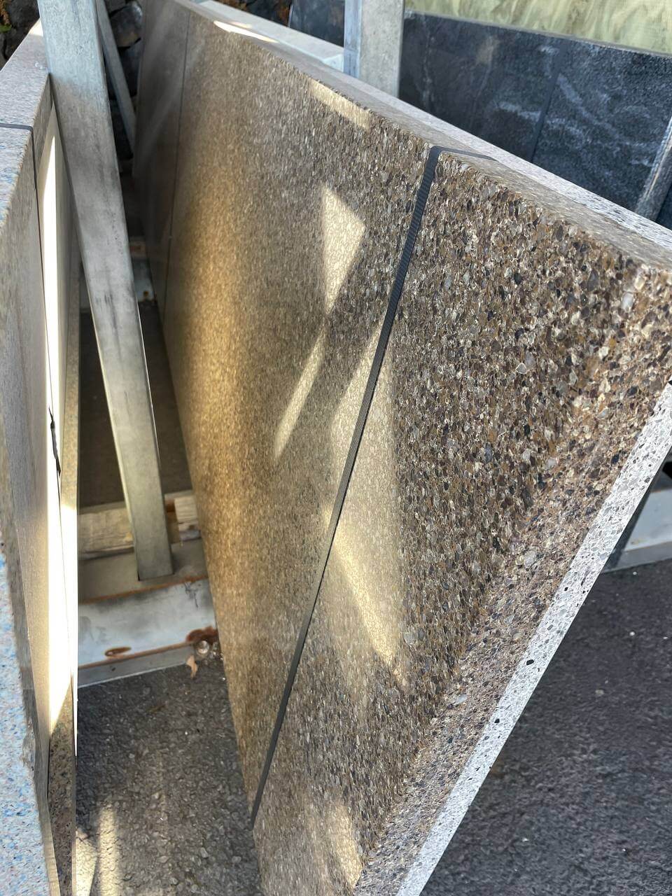 Brown Speckled Cosentino polished 2cm thick prefab - Rocks in Stock