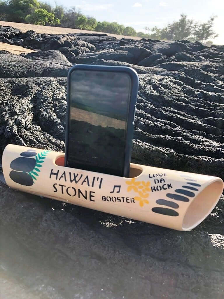 HAWAI'I STONE BAMBOOSTER Natural Music Speaker- Hawai'i Stone Fashion