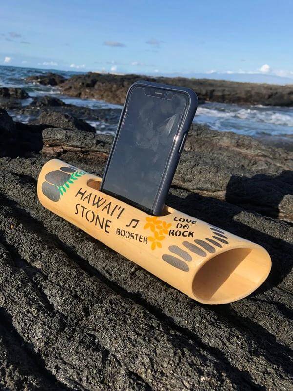 HAWAI'I STONE BAMBOOSTER Natural Music Speaker- Hawai'i Stone Fashion