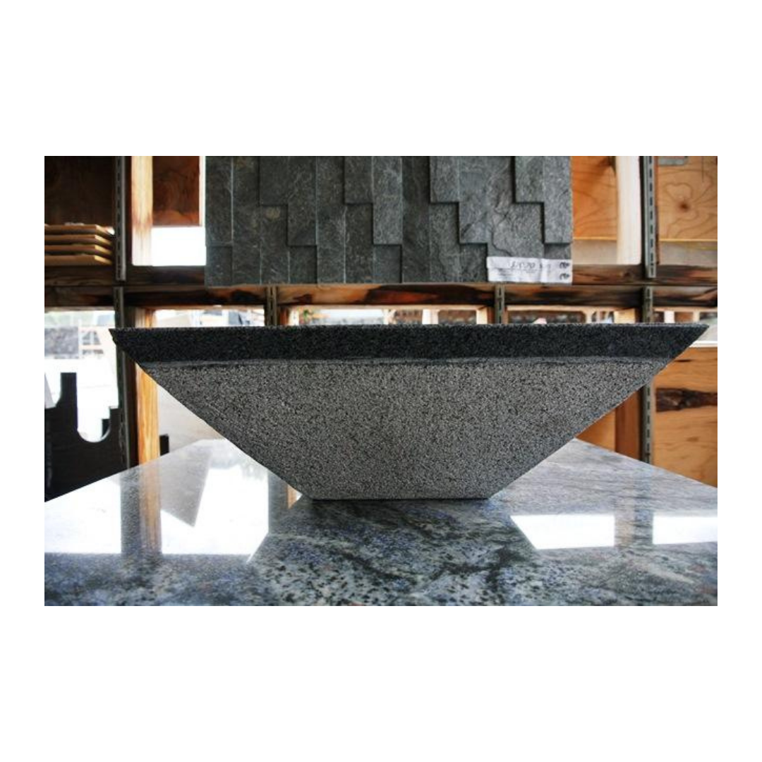 Dark Grey Raked Granite polished interior top & raked exterior Sink - Rocks in Stock