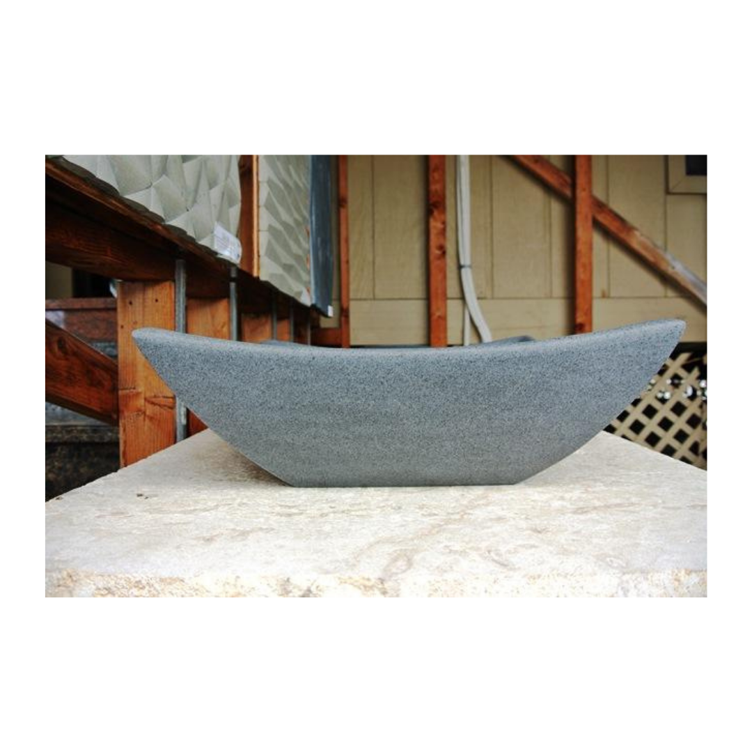 Dark Grey Square Granite honed interior & exterior Sink - Rocks in Stock