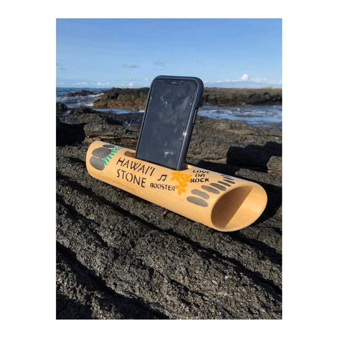 HAWAI'I STONE BAMBOOSTER Natural Music Speaker- Hawai'i Stone Fashion
