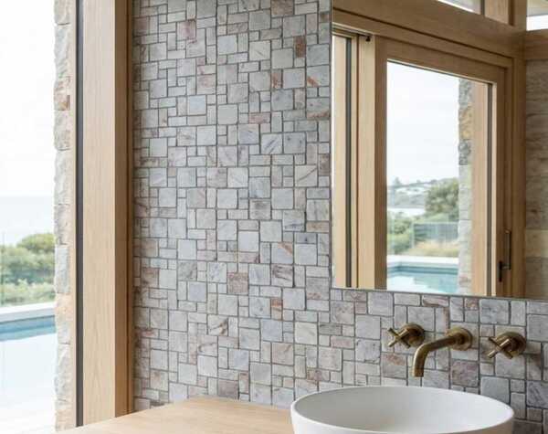 Poolside | Bianco Venus Mini Pattern, Roman Mini, Mosaic - Mediterranean
