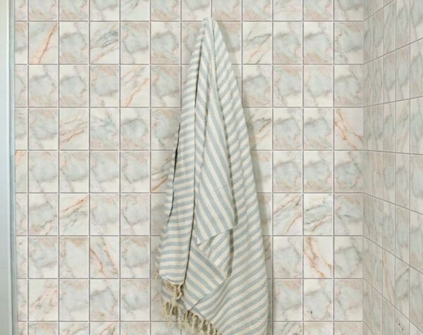 Bathroom | Bianco Venus, Rectangular, Tile -  Mediterranean