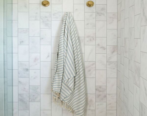 Bathroom | Bianco White, Rectangular, Tile -  Mediterranean