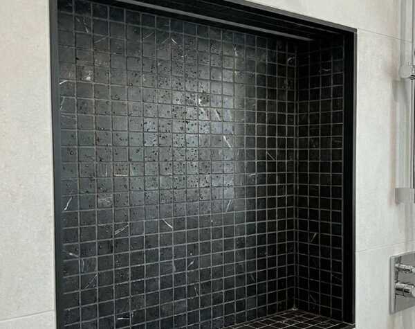 Bathroom | Black Marble, Squares Mini, Mosaic - Mediterranean