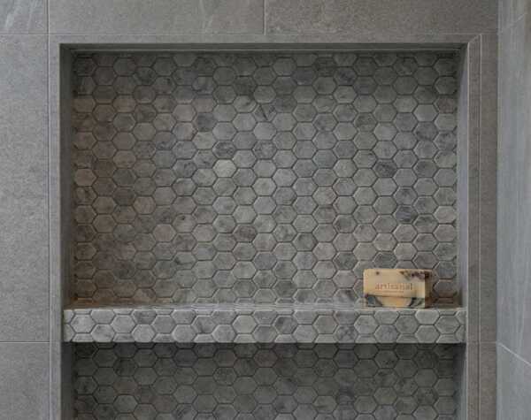 Bathroom | Blue, Hexagon Mini, Mosaic - Mediterranean