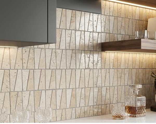 Kitchen | Light Beige, Trapezoid, Mosaic - Mediterranean