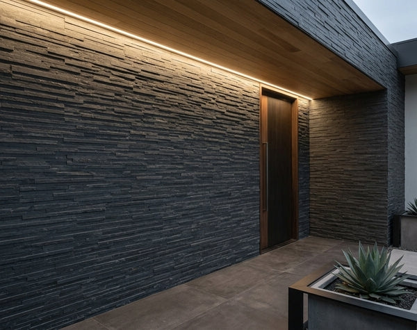 Outdoor Wall | Black, Stacked Filete, Cladding - Havai'iano