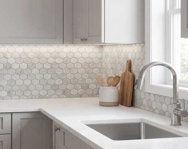 Kitchen | Ice Grey, Hexagon, Mosaic - Havai'iano
