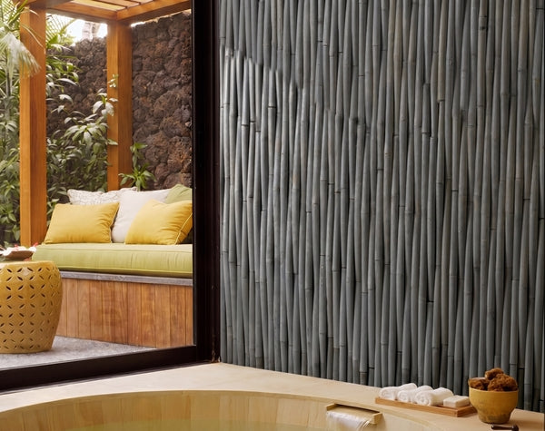 Bathroom | Pure Black, Bamboo Relief, Profile - Havai'iano