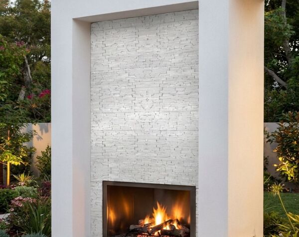 Fireplace | White, Zebra Cut, Cladding - Havai'iano