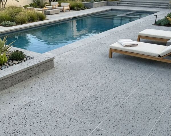 Pool Area | Puka Lava Grey 24" x 12" x 1/2", Tile - Vulcano