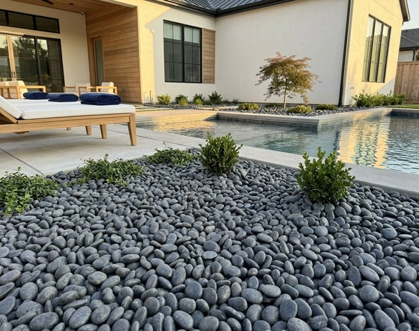 Garden Pebbles | Black Sand, Natural Tumbled - Havai'iano
