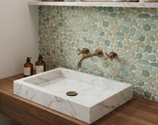 Bathroom | Green, Flat, Pebble - Havai'iano
