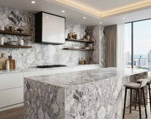 Kitchen | Super White Dolomite Polished - South Houston Slab