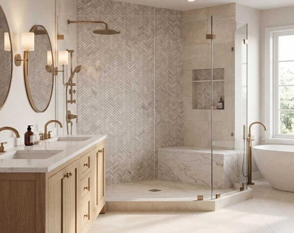 Bathroom | Fantasy Cove , Herringbone, Mosaic - Havai'iano