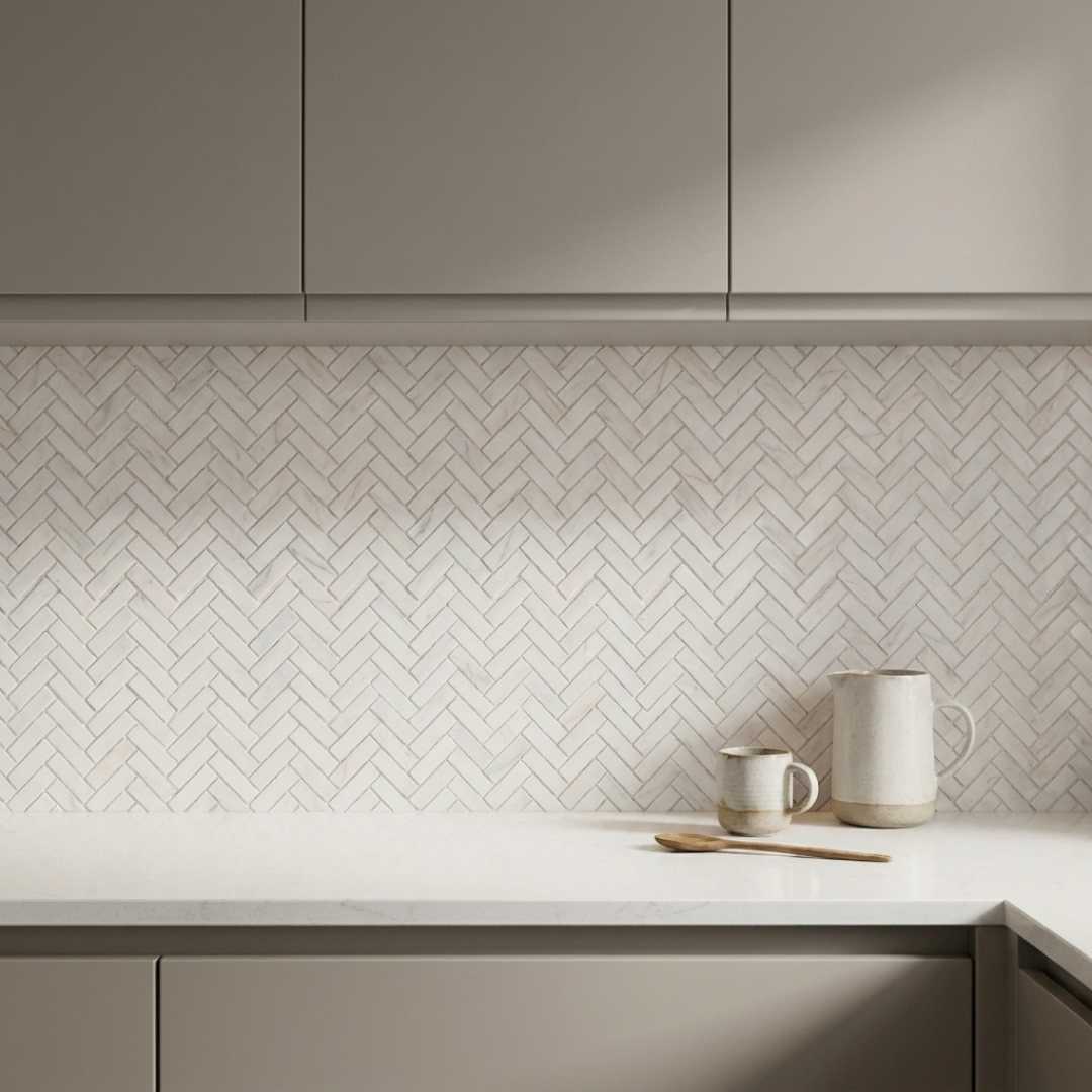 DOLOMITE MIXED COLOR, FISHBONE 1X3 - 12" x 12" - (1 SF/PC)