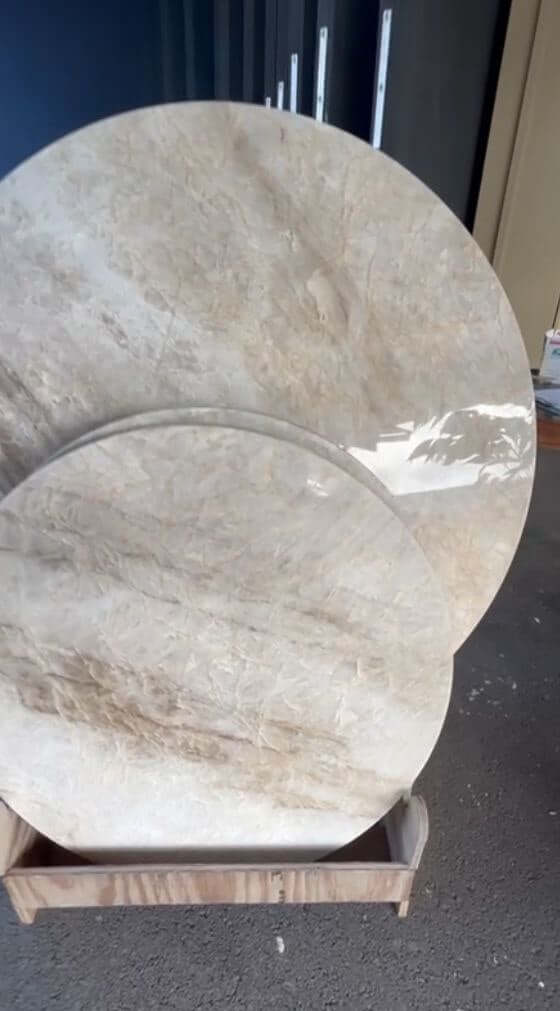 Quartzite-Round Table-Table-TAJ MAHAL Quartzite polished table 2cm thick- Stone Supplier - Rocks in Stock
