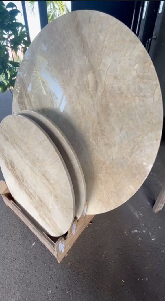 Quartzite-Round Table-Table-TAJ MAHAL Quartzite polished table 2cm thick- Stone Supplier - Rocks in Stock