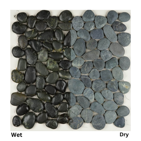 Pebble-Mosaic-BLACK Pebble Cloud Jumbo Mosaic- Stone Supplier - Rocks in Stock