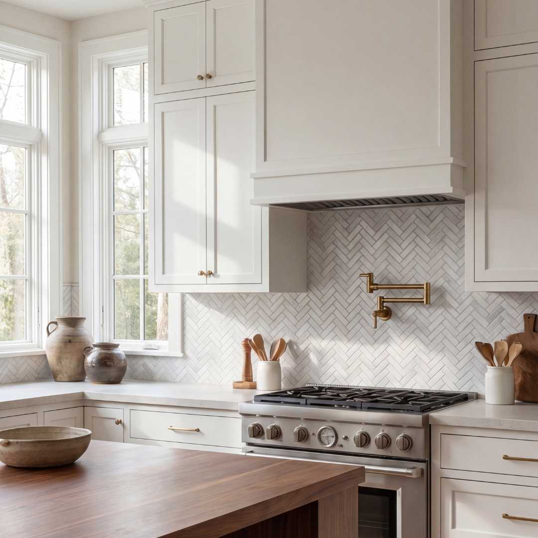 GLACIER WHITE, HERRINGBONE 12.75" x 11.5" (1 SF/PC) - Havai'iano