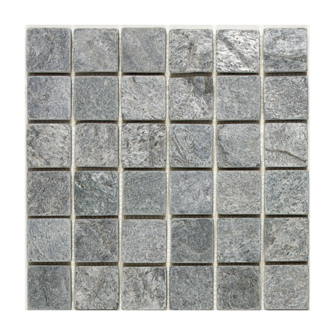 Quartzite-Mosaic-SILVER Quartzite Mosaic Squares 2x2- Stone Supplier - Rocks in Stock
