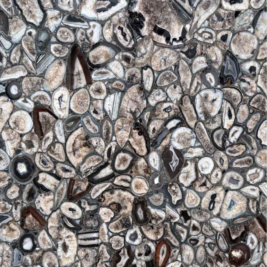 AGATE BLACK Semi precious polished 2cm thick - Slab