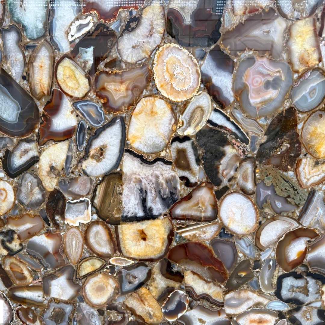 AGATE EARTH Semi precious polished 2cm thick - Slab
