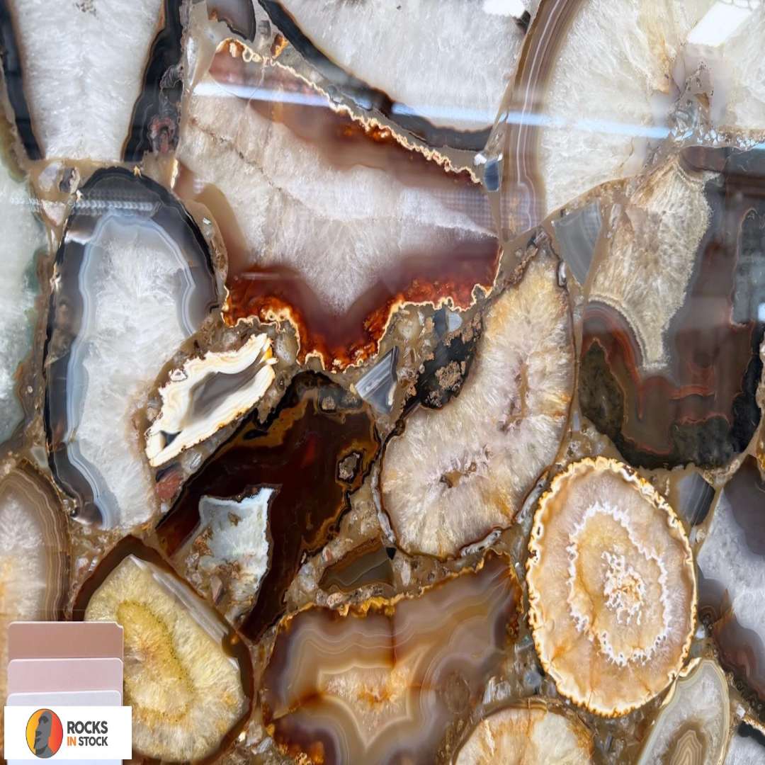 AGATE EARTH Semi precious polished 2cm thick - Slab