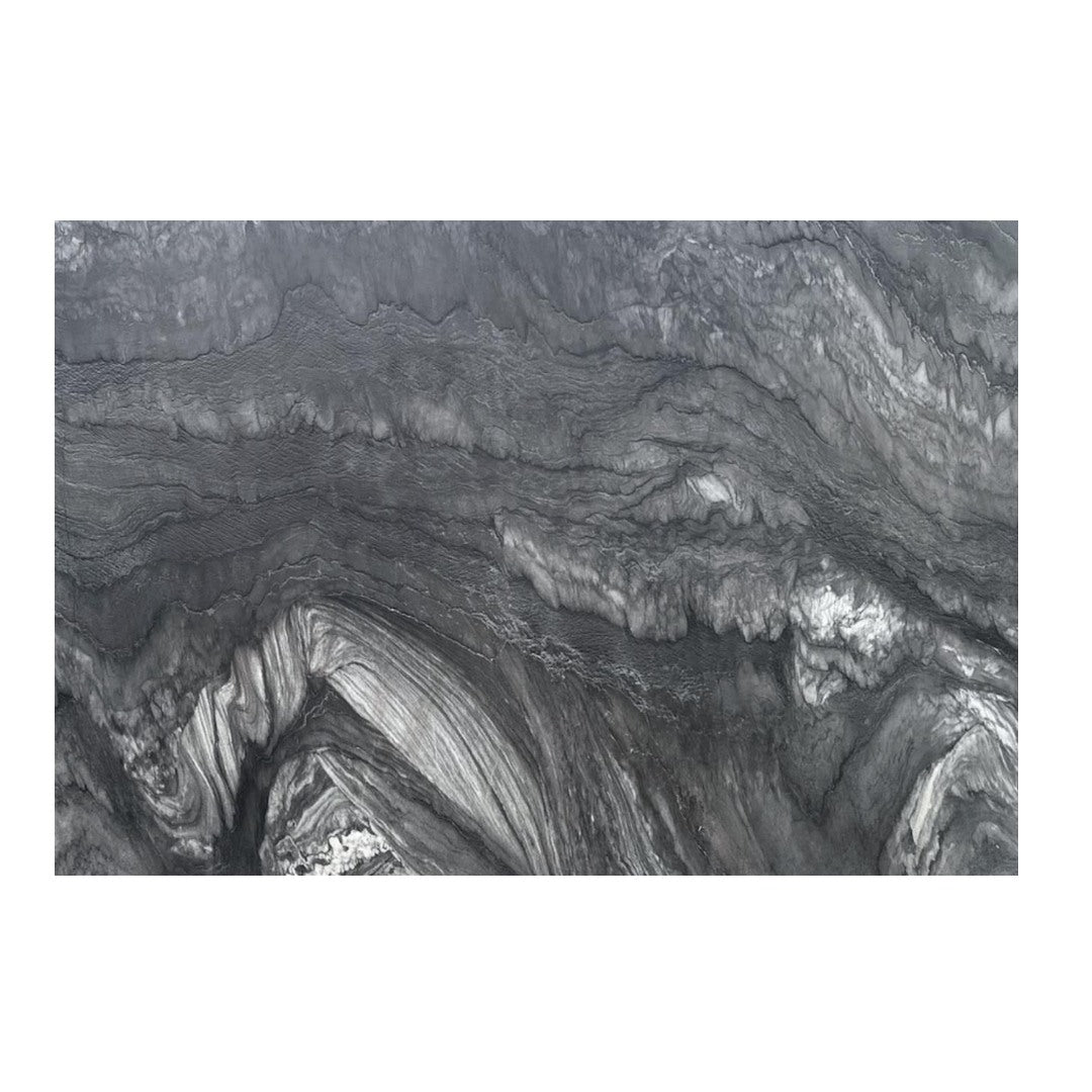 BLACK RAJ Quartzite leather 2cm thick - Slab