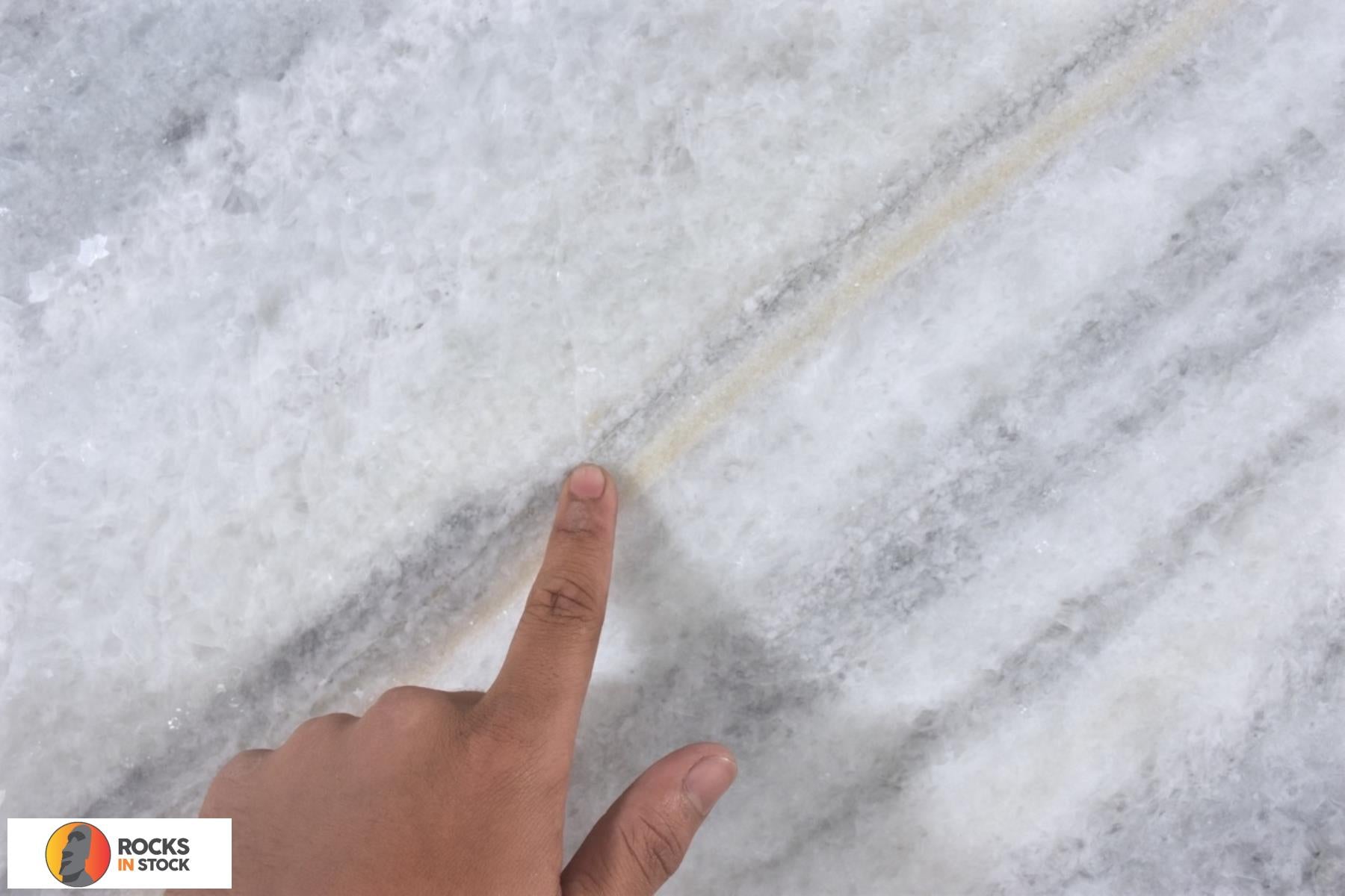 ICE CRYSTAL Dolomite leather 3cm thick - Slab