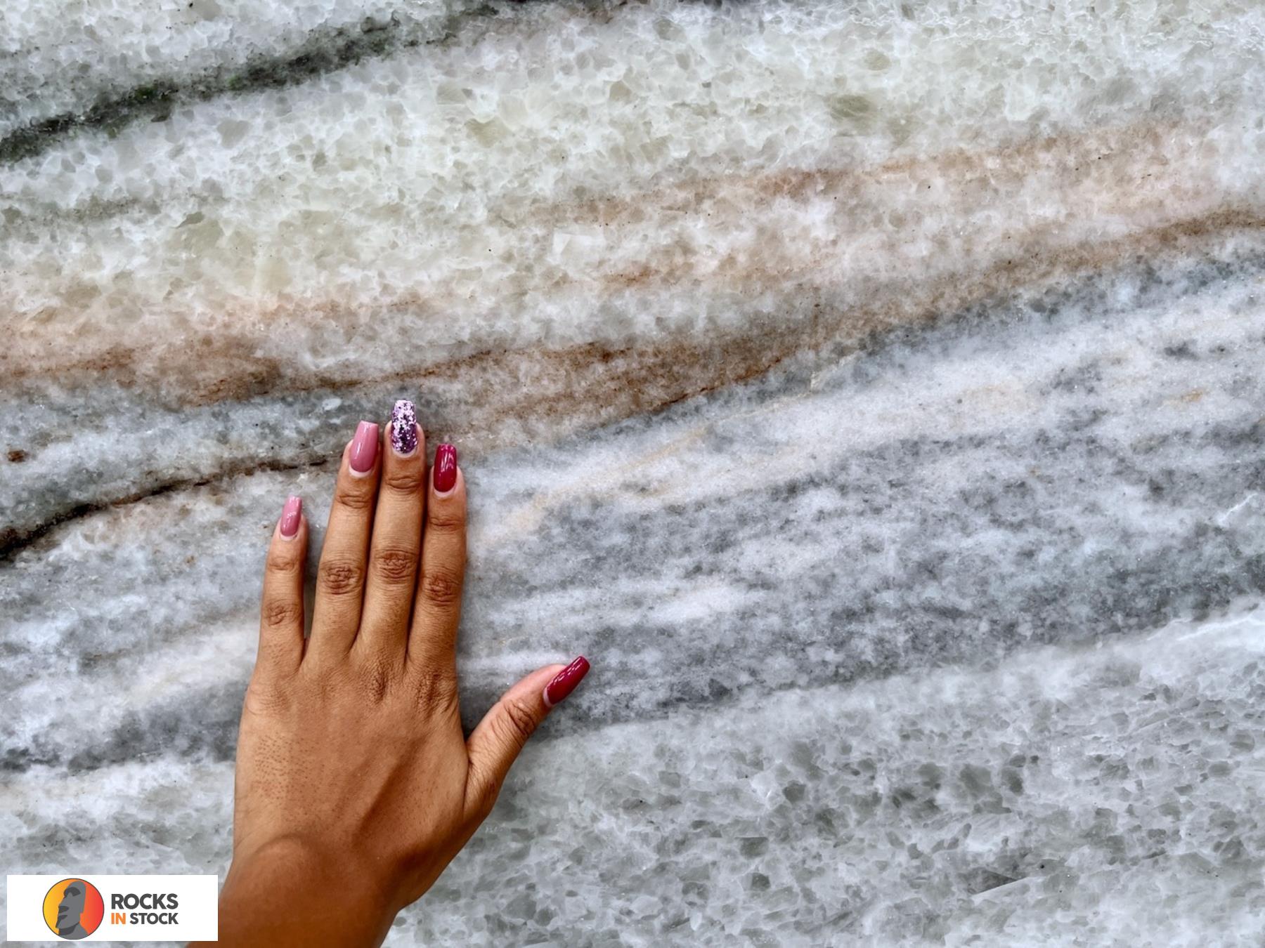 ICE CRYSTAL Dolomite leather 3cm thick - Slab