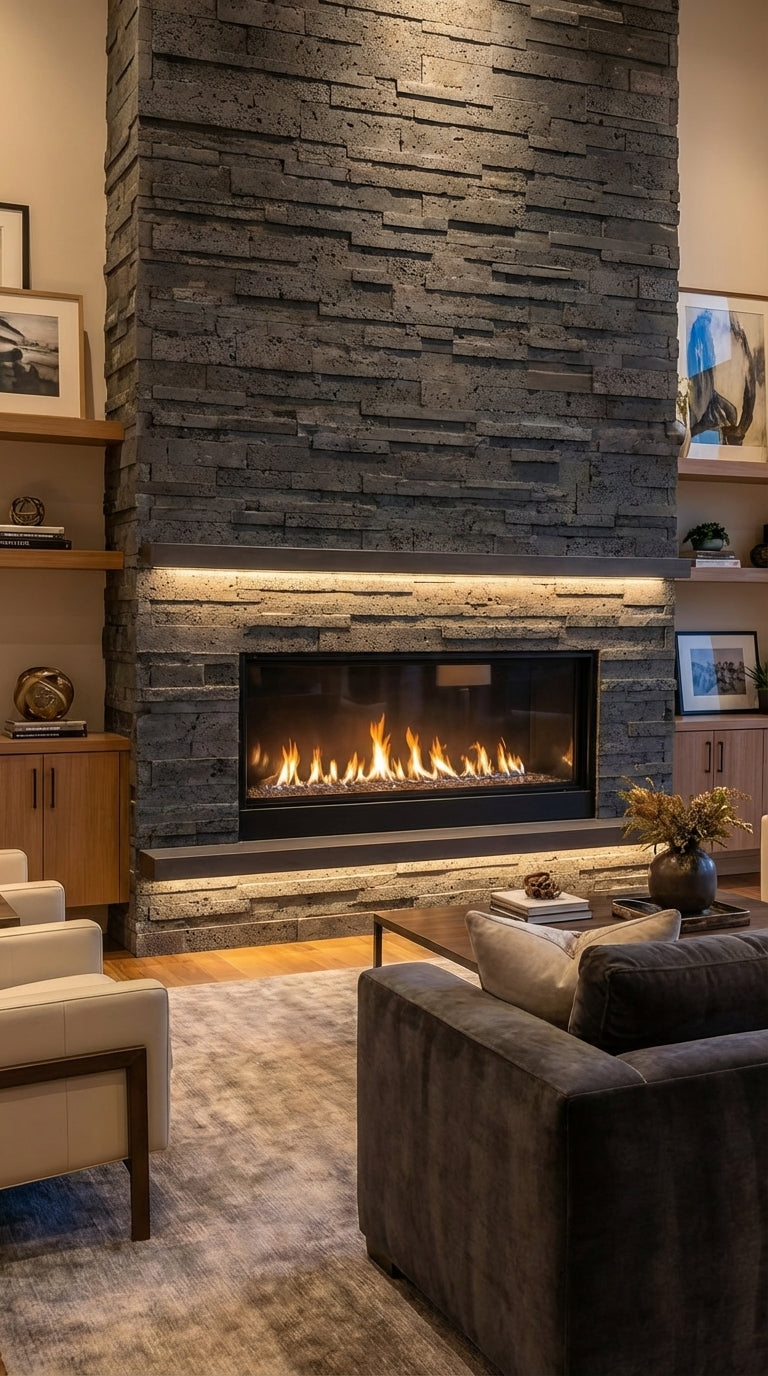 PUKA LAVA GREY Basalt honed ledger, Wall Veneer - Vulcano