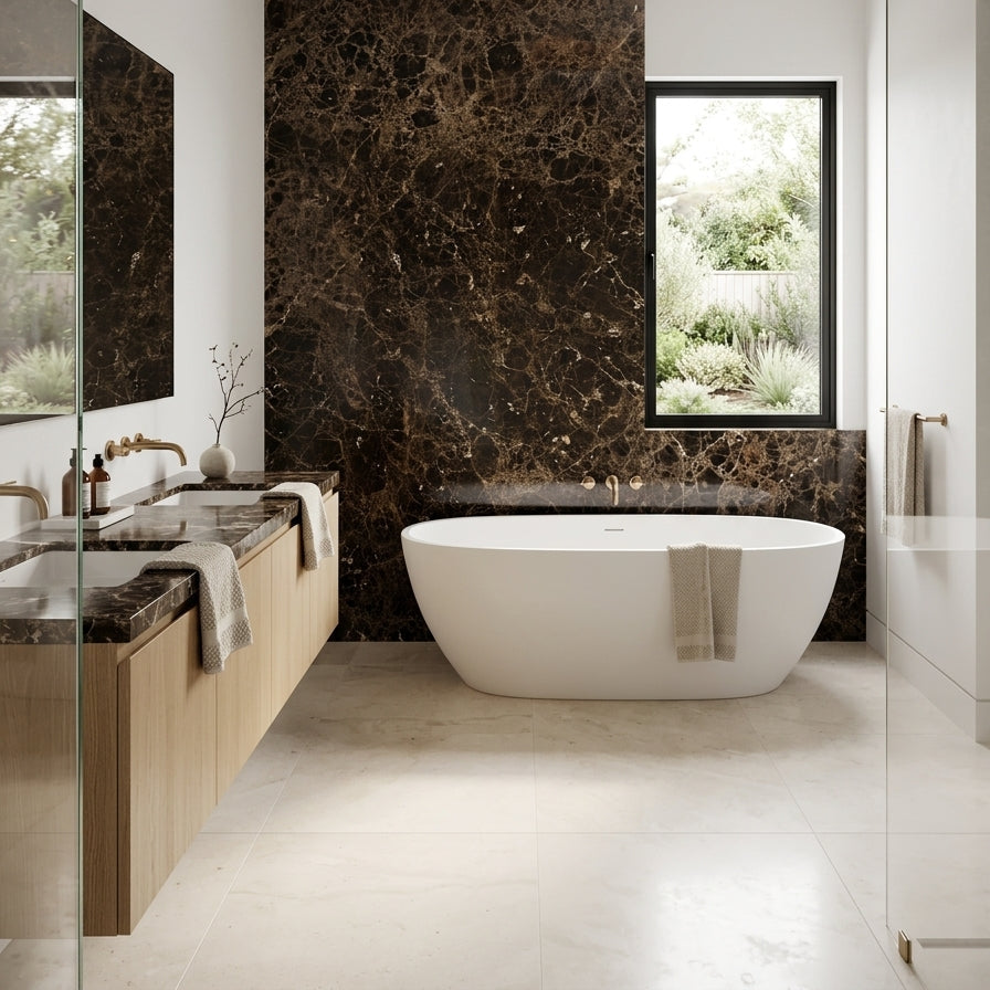 DARK EMPERADOR Marble polished 2cm thick - Slab
