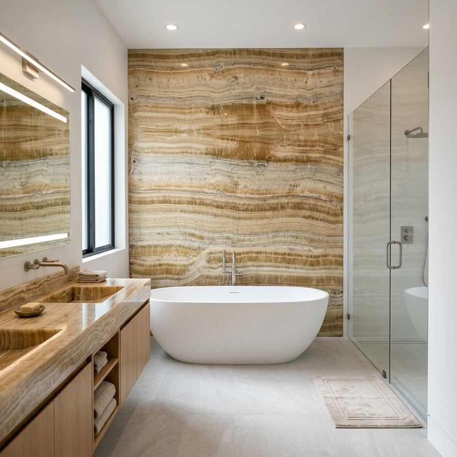 ONICE GRIGIO Onyx polished 2cm thick - Slab