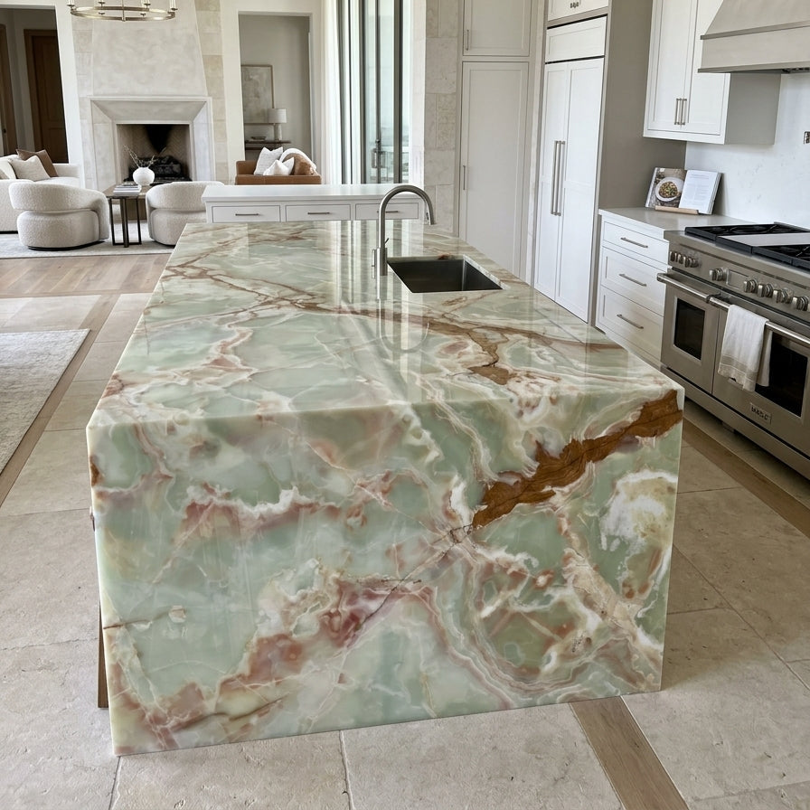 ONICE VERDE Onyx polished 2cm thick - Slab