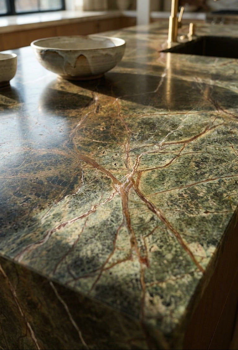 RAIN FOREST GREEN Marble polished 2cm thick - Slab