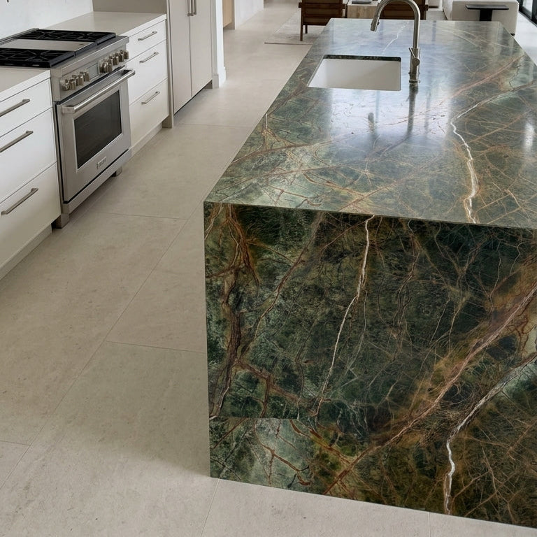 RAIN FOREST GREEN Marble polished 2cm thick - Slab